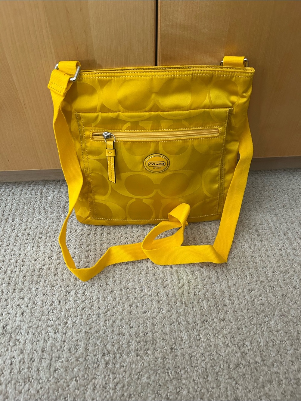 Coach Bright Yellow Signature Crossbody Bag
